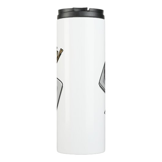 Afbeelding cartoon satay thermosbeker (Achterkant)