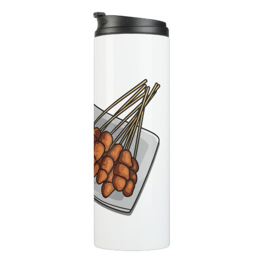 Afbeelding cartoon satay thermosbeker (Geroteerd rechts)