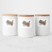 Afbeelding cartoon satay voedselcontainer etiket (Flessen)