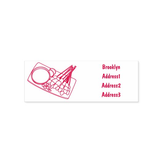 Afbeelding cartoon satay zelfinktende stempel (Design)