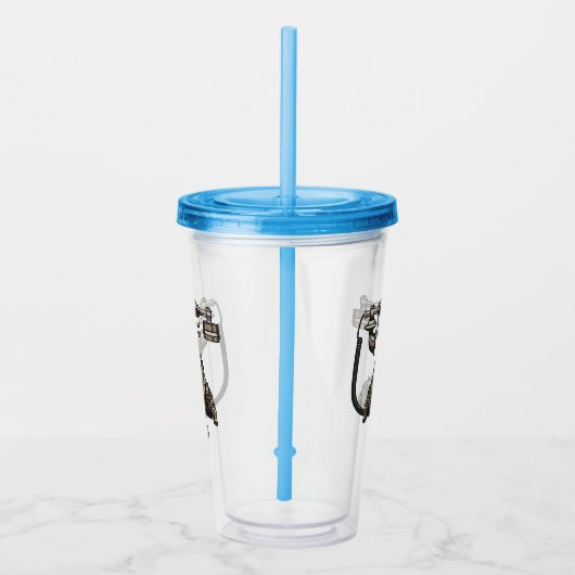 Afbeelding cartoon telefoon acryl drinkbeker (Rechts)