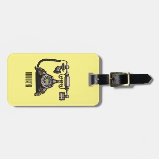 Afbeelding cartoon telefoon bagagelabel (Voorkant horizontaal)