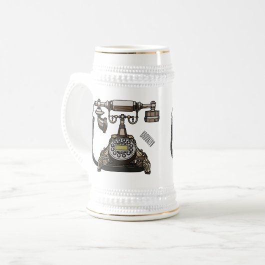 Afbeelding cartoon telefoon bierpul (Voorkant links)