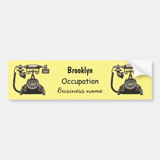 Afbeelding cartoon telefoon bumpersticker (Voorkant)