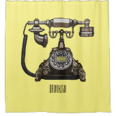 Afbeelding cartoon telefoon douchegordijn (Voorkant)