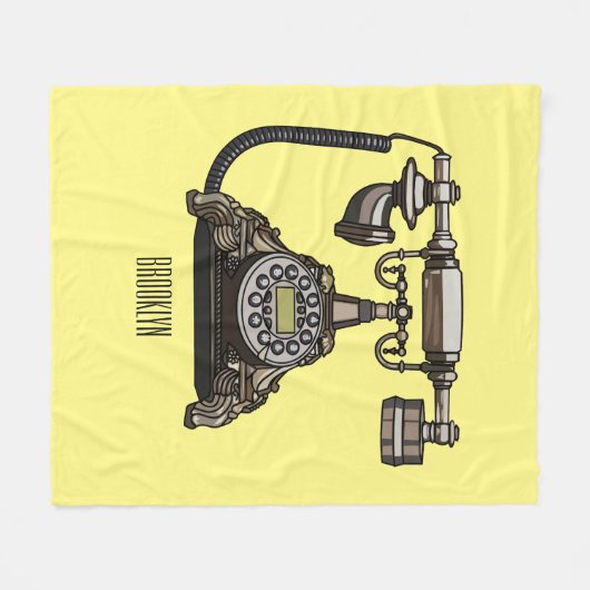 Afbeelding cartoon telefoon fleece deken (Voorkant (Horizontaal))