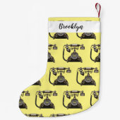 Afbeelding cartoon telefoon kleine kerstsok (Achterkant)