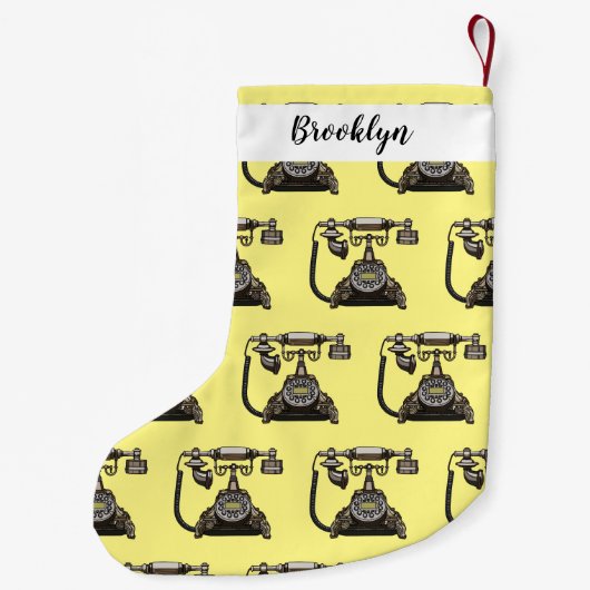 Afbeelding cartoon telefoon kleine kerstsok (Achterkant)