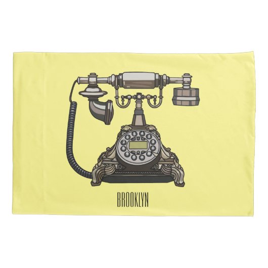 Afbeelding cartoon telefoon kussensloop (Achterkant)