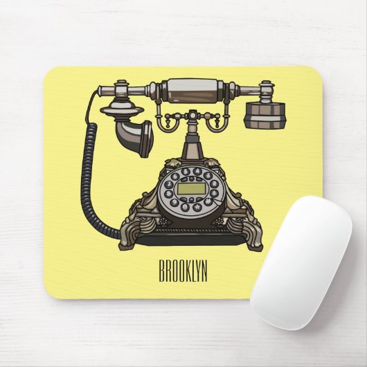 Afbeelding cartoon telefoon muismat (Met muis)