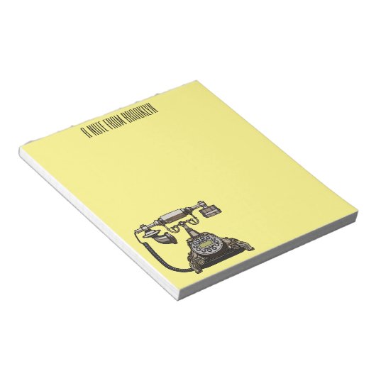 Afbeelding cartoon telefoon notitieblok (Schuin)