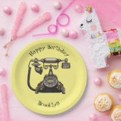 Afbeelding cartoon telefoon papieren bordje (Feest)