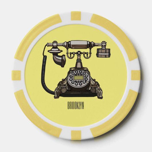 Afbeelding cartoon telefoon poker chips (Voorkant)