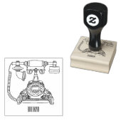 Afbeelding cartoon telefoon rubberstempel (Gestempeld)