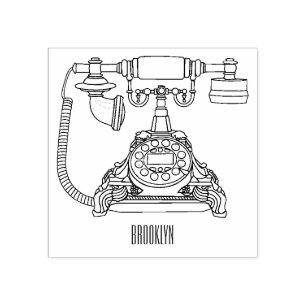 Afbeelding cartoon telefoon rubberstempel