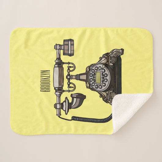 Afbeelding cartoon telefoon sherpa deken (Voorkant (horizontaal))