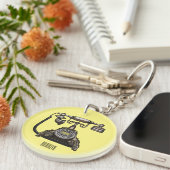 Afbeelding cartoon telefoon sleutelhanger (Voorkant Rechts)