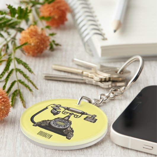 Afbeelding cartoon telefoon sleutelhanger (Voorkant Rechts)