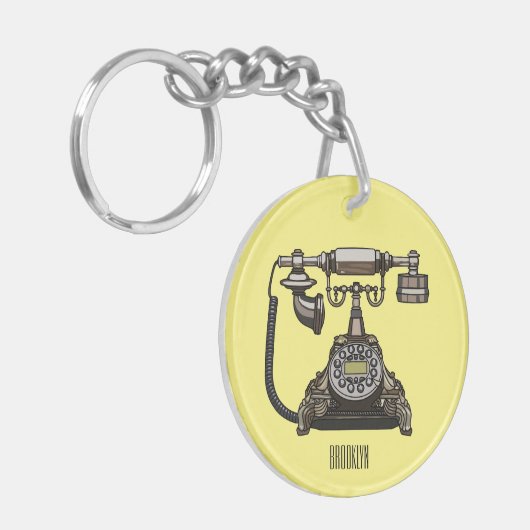 Afbeelding cartoon telefoon sleutelhanger (Voorkant Links)