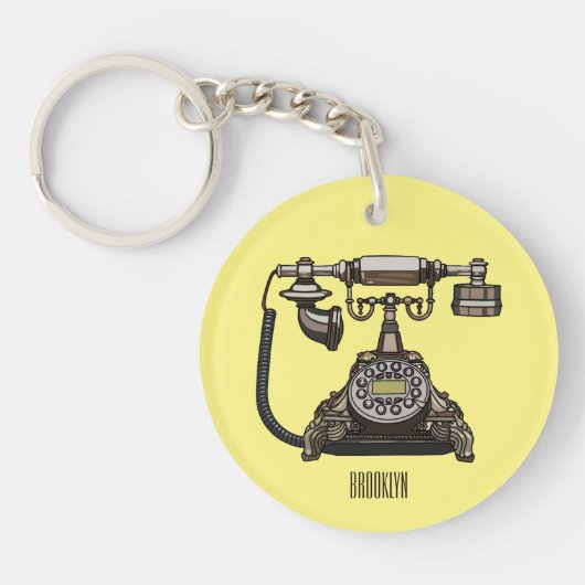 Afbeelding cartoon telefoon sleutelhanger (Voorkant)