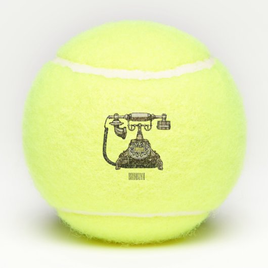 Afbeelding cartoon telefoon tennisballen (Achterkant)