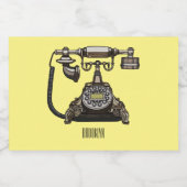 Afbeelding cartoon telefoon voedselcontainer etiket (Enkel label)