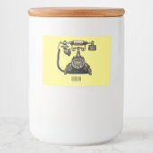 Afbeelding cartoon telefoon voedselcontainer etiket (Voorkant)