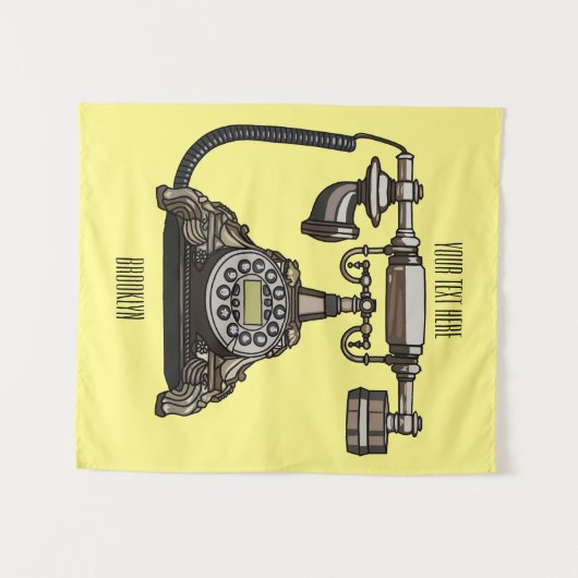 Afbeelding cartoon telefoon wandkleed (Voorkant (horizontaal))