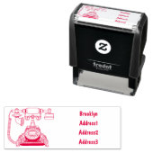 Afbeelding cartoon telefoon  zelfinktende stempel (In situ)