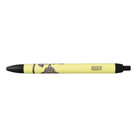 Afbeelding cartoon telefoon zwarte inkt pen (Voorkant)