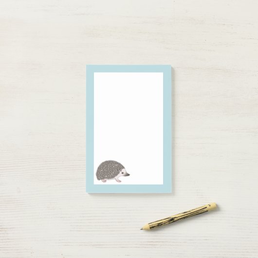 Afbeelding Cartoon van Afrikaanse Pygmy Hedegel Cu Post-it® Notes (Op bureau)