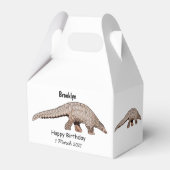 Afbeelding cartoon van pangoline bedankdoosjes (Achterkant)