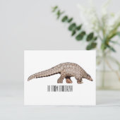 Afbeelding cartoon van pangoline briefkaart (Staand voorkant)