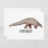 Afbeelding cartoon van pangoline briefkaart (Voorkant / Achterkant)