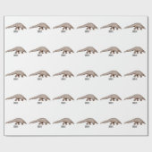 Afbeelding cartoon van pangoline cadeaupapier (Vlak)