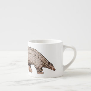 Afbeelding cartoon van pangoline espresso kop