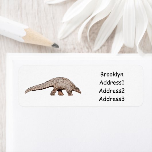 Afbeelding cartoon van pangoline etiket (Insitu)