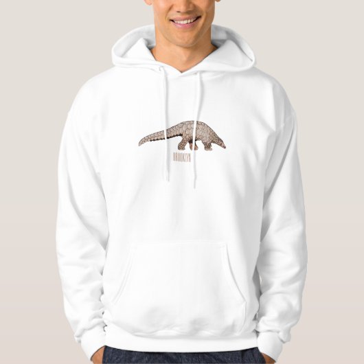 Afbeelding cartoon van pangoline hoodie (Voorkant)