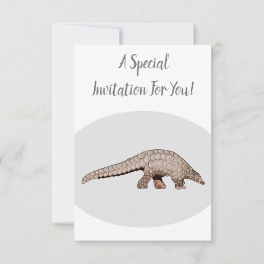 Afbeelding cartoon van pangoline kaart (Achterkant)