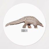 Afbeelding cartoon van pangoline labels (Design 1)