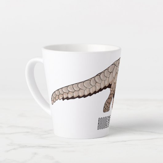 Afbeelding cartoon van pangoline latte mok (Linkerhoek)