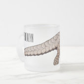 Afbeelding cartoon van pangoline matglas koffiemok (Voorkant links)