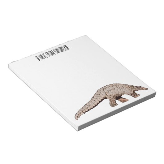 Afbeelding cartoon van pangoline notitieblok (Schuin)