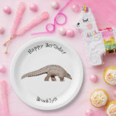 Afbeelding cartoon van pangoline papieren bordje (Feest)