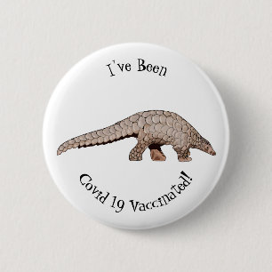 Afbeelding cartoon van pangoline ronde button 5,7 cm