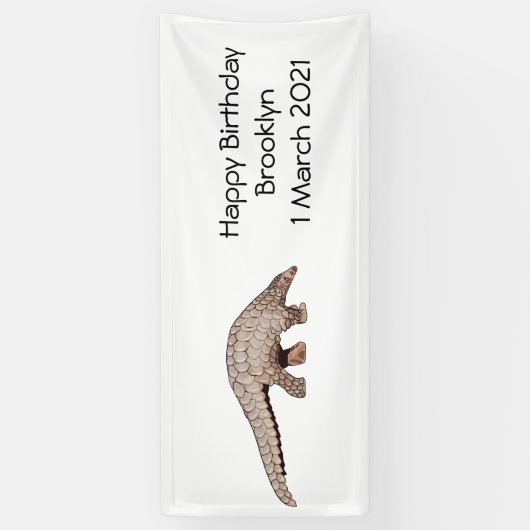 Afbeelding cartoon van pangoline spandoek (Verticaal)