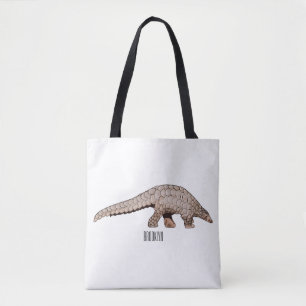 Afbeelding cartoon van pangoline tote bag