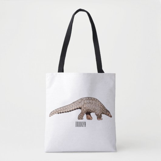 Afbeelding cartoon van pangoline tote bag (Voorkant)
