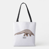 Afbeelding cartoon van pangoline tote bag (Achterkant)