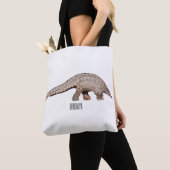 Afbeelding cartoon van pangoline tote bag (Dichtbij)
